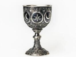 Decorative goblet featuring celestial motifs and intricate designs photo