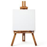 Blank canvas set on an easel ready for creativity in a studio photo