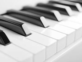 Close-up view of piano keys with black and white colors photo
