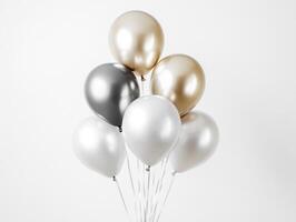 Colorful balloons for a festive celebration or event backdrop photo