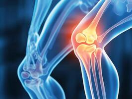 Visual representation of a human knee joint anatomy in detail photo