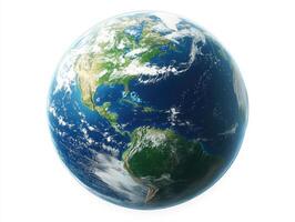 View of Earth from space showcasing continents and oceans photo