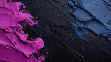 Abstract background with thick paint strokes in shades of pink, black and blue photo
