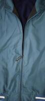 Teal Jacket with Half-Open Zipper Revealing Dark Inner Layer photo