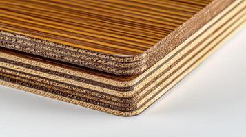 Close-Up of Multilayered Wooden Panels with Distinctive Stripes and Textures for Background or Design Use photo