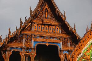 The Intricate and Ornate Architecture of Temples Showcases Vibrant and Lively Colors photo