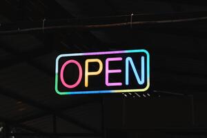 A Bright Neon Open Sign is perfect for businesses, enhancing visibility and attracting customers photo
