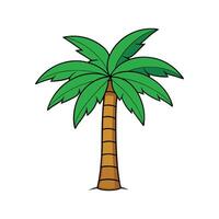 Distinct Palm Tree Outline Art. Cartoon Art Tree Illustration. vector