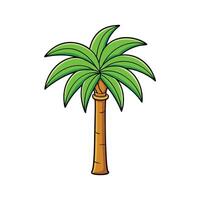 Distinct Ponytail Palm Tree Outline Art. Cartoon Art Tree Illustration. vector