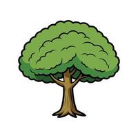 Distinct Black Locust Tree Outline Art. Cartoon Art Tree Illustration. vector
