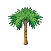 Distinct Cabbage Tree Palm Outline Art. Cartoon Art Tree Illustration. vector