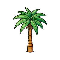 Distinct Dwarf Date Palm Tree Outline Art. Cartoon Art Tree Illustration. vector