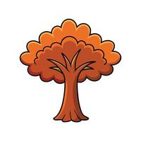 Distinct Indian Kino Wood Tree Outline Art. Cartoon Art Tree Illustration. vector