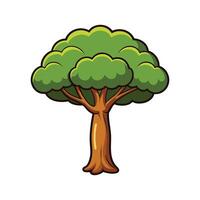 Distinct Wild Tamarind Tree Outline Art. Cartoon Art Tree Illustration. vector