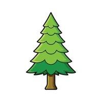 Distinct Tamarack Tree Outline Art. Cartoon Art Tree Illustration. vector