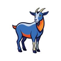 Charming Realistic Alpine Goat Illustration with Outline vector
