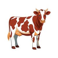 Stunning Ayrshire Cow Realistic Color Illustration vector