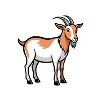 Vivid Boer Goat Realistic Color Illustration with Outline vector