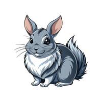 Vivid Chinchilla Rabbit Realistic Color Illustration vector