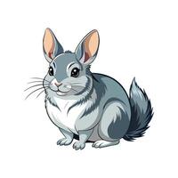 Charming Chinchilla Rabbit Realistic Color Illustration. vector