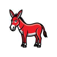 Bold Outline Donkey Illustration on White Background vector