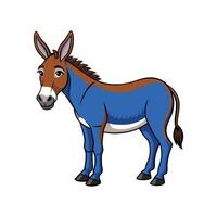 Stunning Donkey Realistic Color Illustration with Outline vector