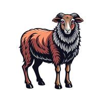 Charming East Friesian Sheep Realistic Color Illustration vector