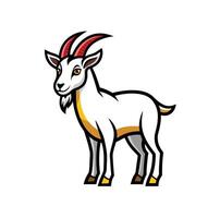 Bold Outline Goat Illustration on White Background vector