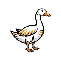 Bold Outline Goose Illustration on White Background vector