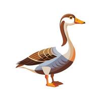 Beautiful Goose Realistic Color Illustration on White vector