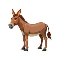 Vivid Mule Realistic Color Illustration on White Background vector