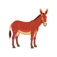 Vivid Mule Realistic Color Illustration with Outline vector