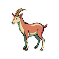 Charming Myotonic Fainting Goat Realistic Color Illustration vector