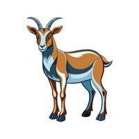 Vivid Oberhasli Goat Realistic Color Illustration vector