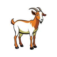 Vivid Nubian Goat Realistic Color Illustration with Outline vector