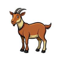Vivid Oberhasli Goat Realistic Color Illustration. vector