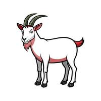 Stunning Saanen Goat Realistic Color Illustration with Outline vector