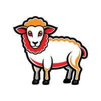 Charming Bold Outline Sheep Illustration on White Background vector
