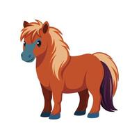 Beautiful Shetland Pony Realistic Color Illustration vector
