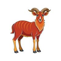 Charming Soay Sheep Realistic Color Illustration with Outline vector