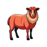 Stunning Texel Sheep Realistic Color Illustration with Outline vector