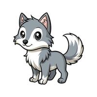 Tiny Wolf Cub Howling in the Wilderness vector