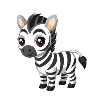 Zebra Cub Standing Proudly in Field vector