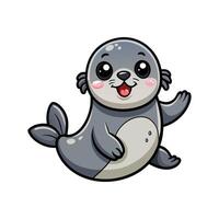 Sweet Baby Seal Waving a Flipper Happily vector
