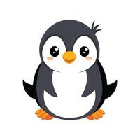 Cute Baby Penguin Sitting Up and Enjoying Moments vector