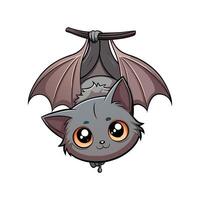 Charming Baby Bat Hanging Upside Down in Joy vector