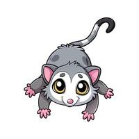 Adorable Baby Possum Hanging by Its Tail Playfully vector