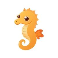 Charming Baby Seahorse Floating and Exploring vector