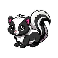 Charming Baby Skunk Lying Down and Smiling vector
