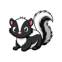 Sweet Baby Skunk Relaxing While Lying Down vector